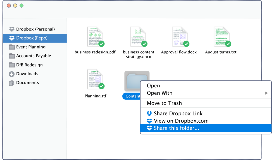 Dropbox shared folder