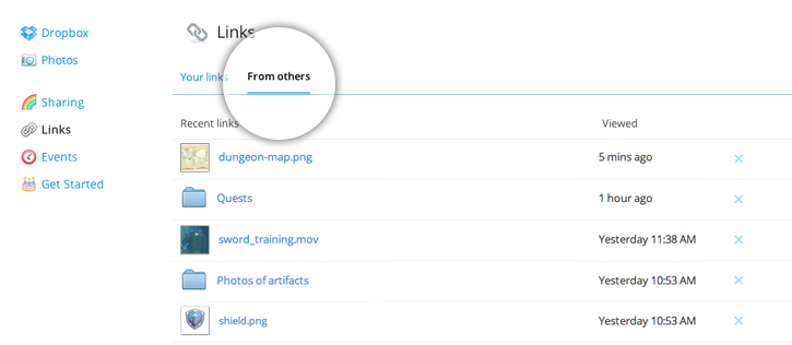 Dropbox Links. 