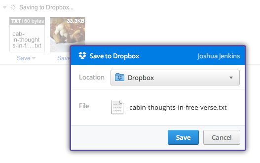 Save to Dropbox