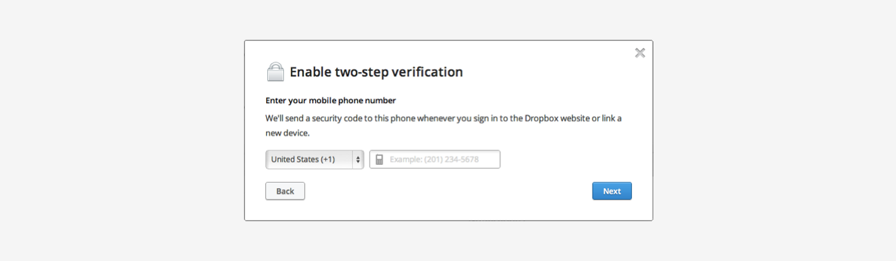 Two step verification