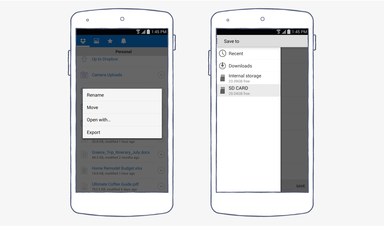 New Dropbox for Android