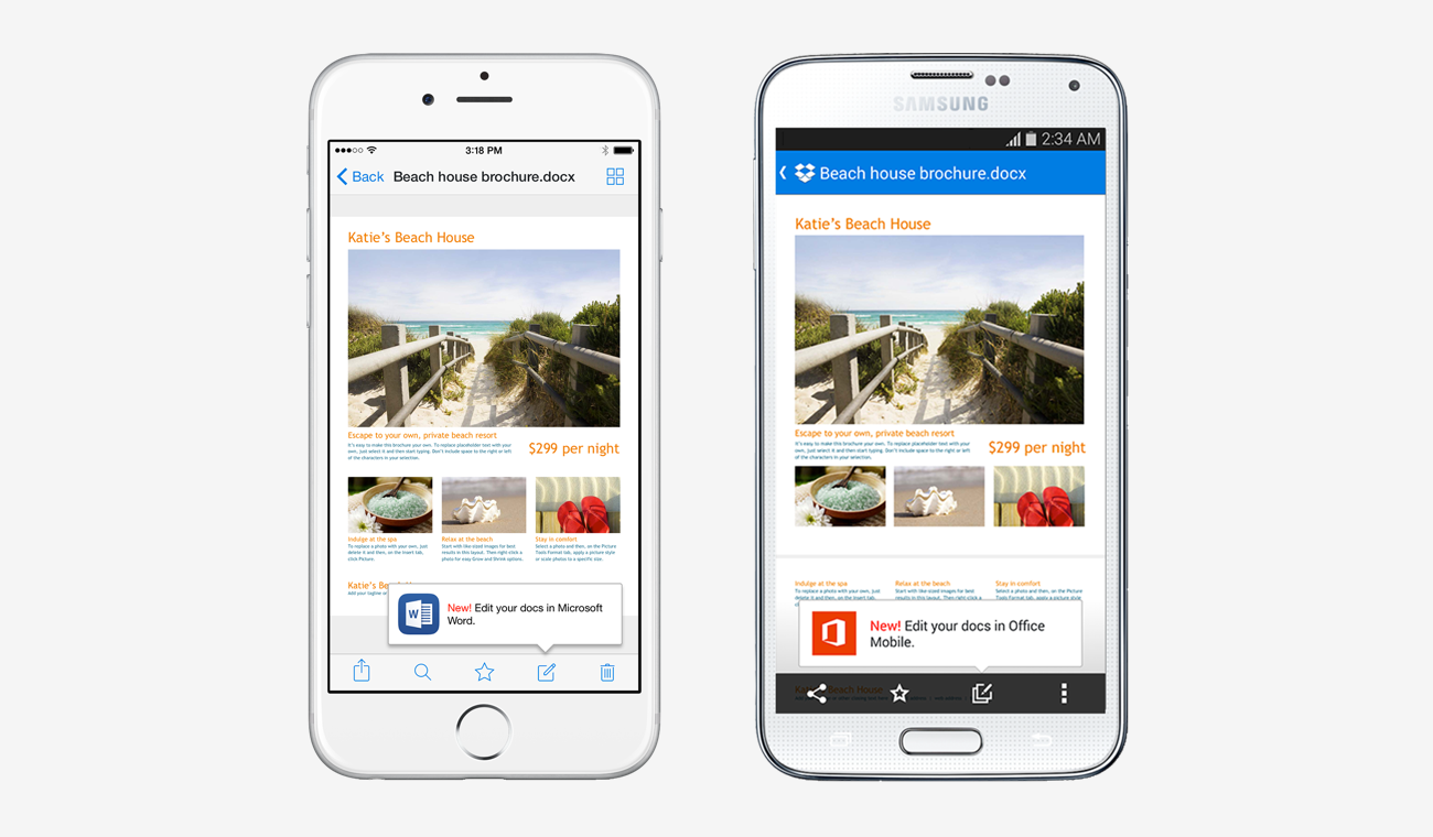 Dropbox And Microsoft Office Integrations Now Available On Mobile Dropbox Blog