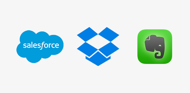 Dropbox, Salesforce, and Evernote