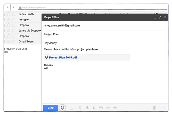 Dropbox for Gmail extension