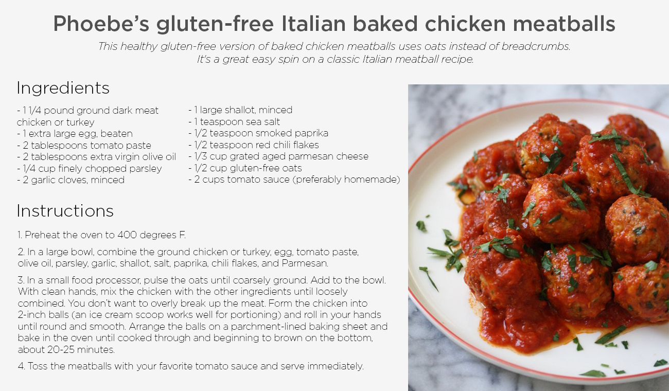 Phoebe's gluten-free Italian baked chicken meatballs