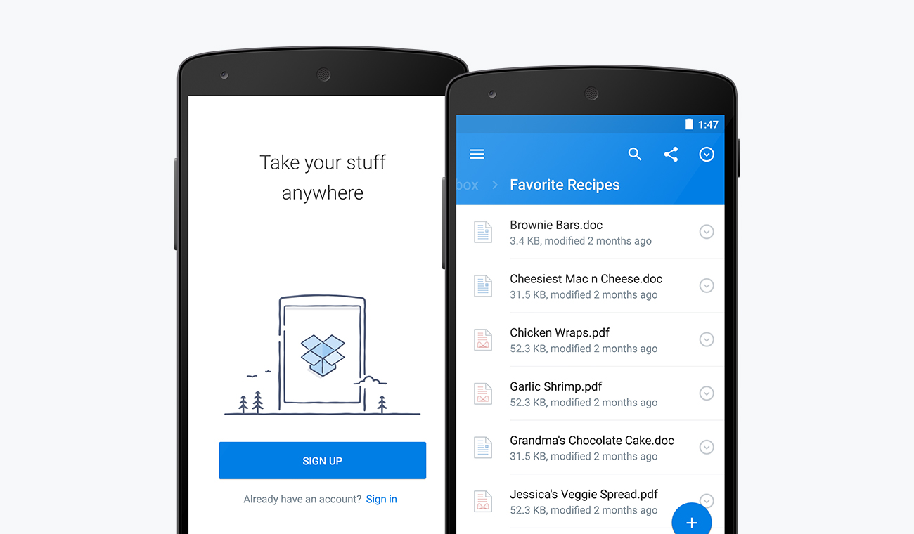 Dropbox 185.4.6054 for android instal