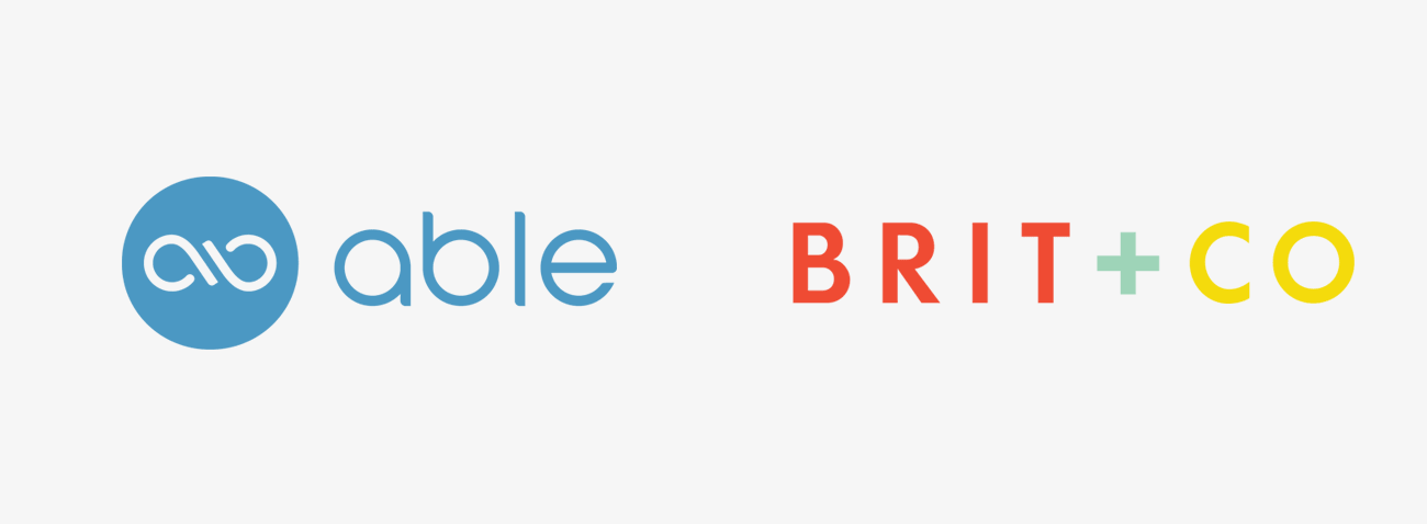 Able Lending and Brit + Co logos