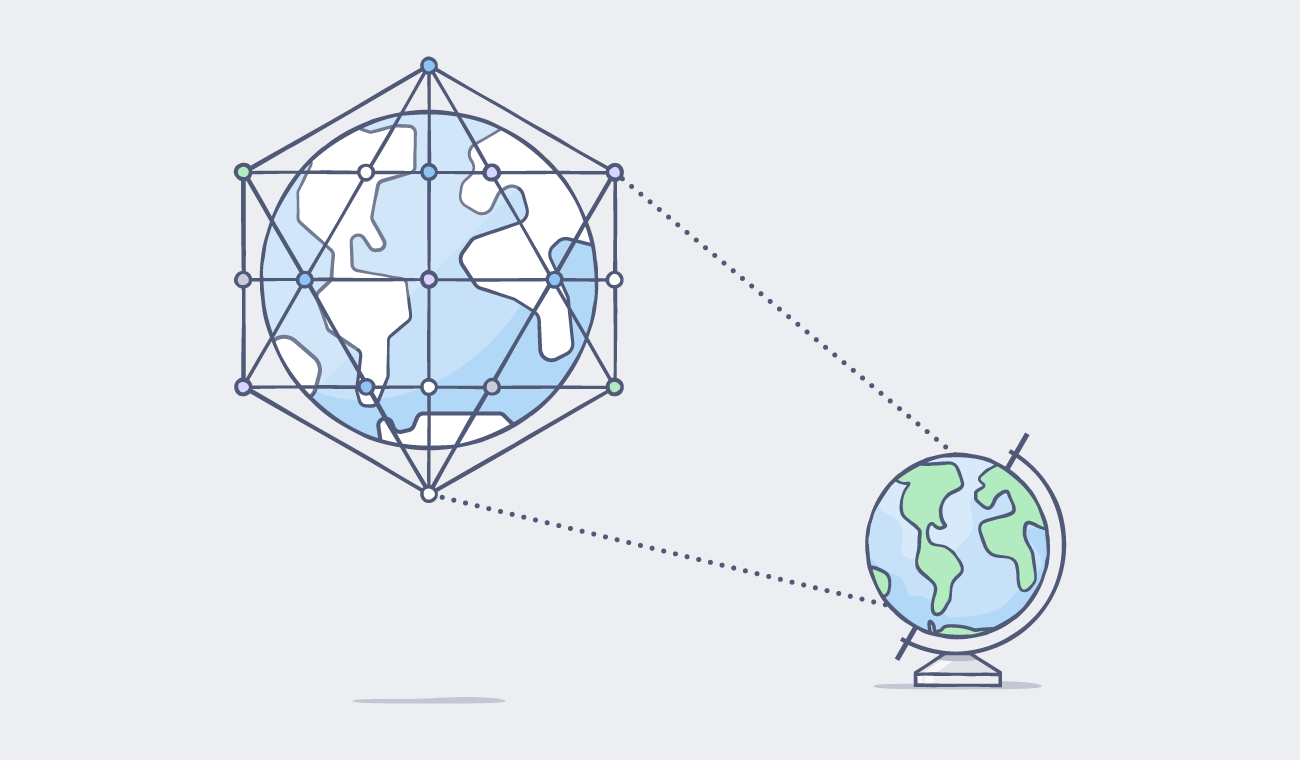 Illustration of globe and the earth