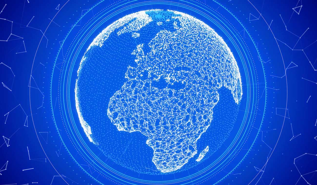 Globe showing Europe