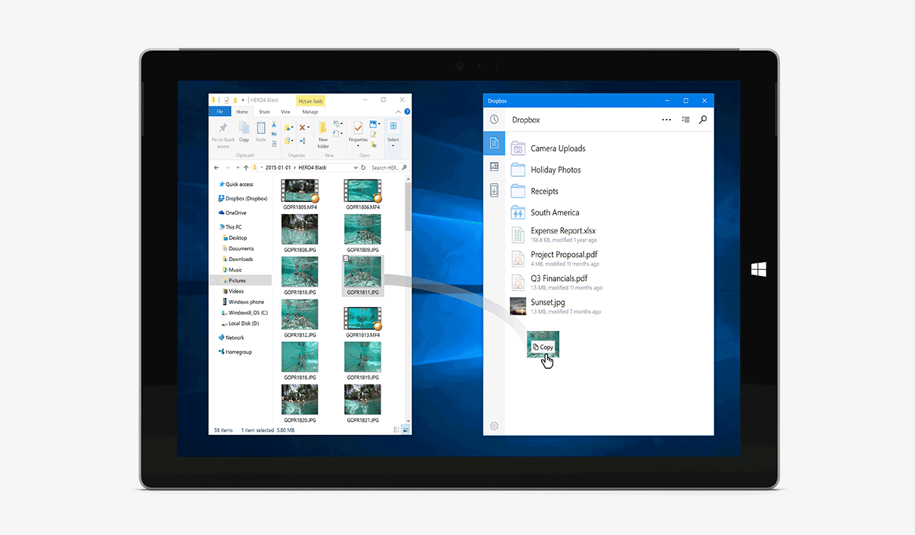 click and drag screenshot windows 10