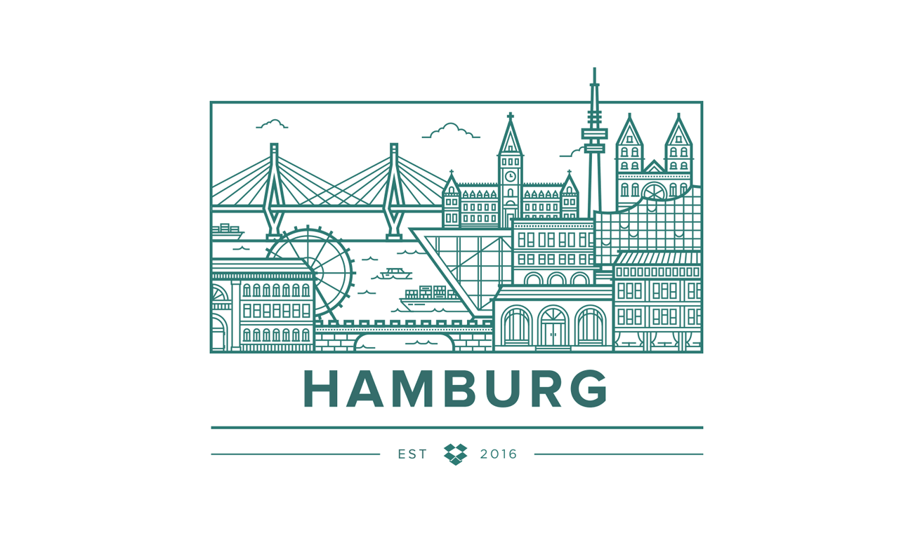 Illustration of Hamburg skyline