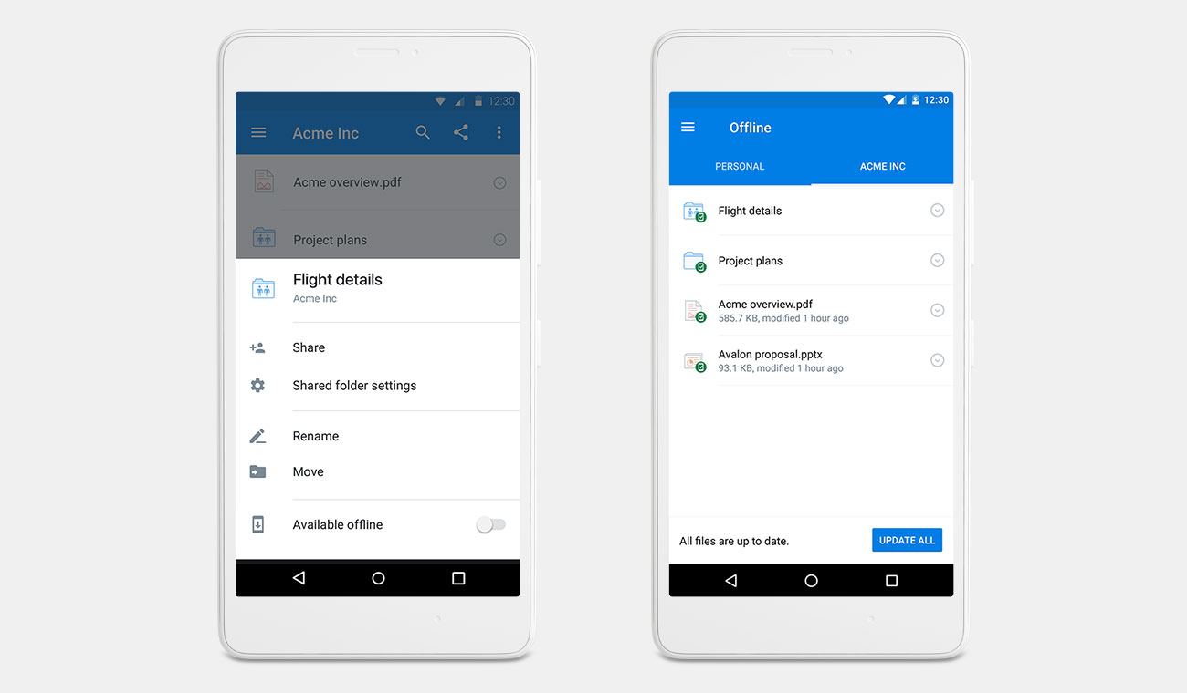 New Dropbox mobile offline folders let you work on the go.