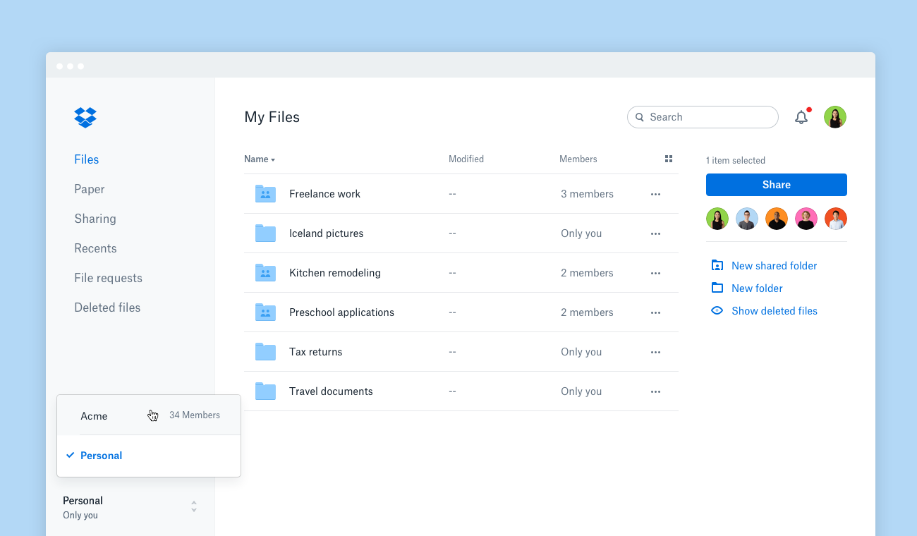 The new dropbox.com—files and team activity, all in one place | Dropbox Blog