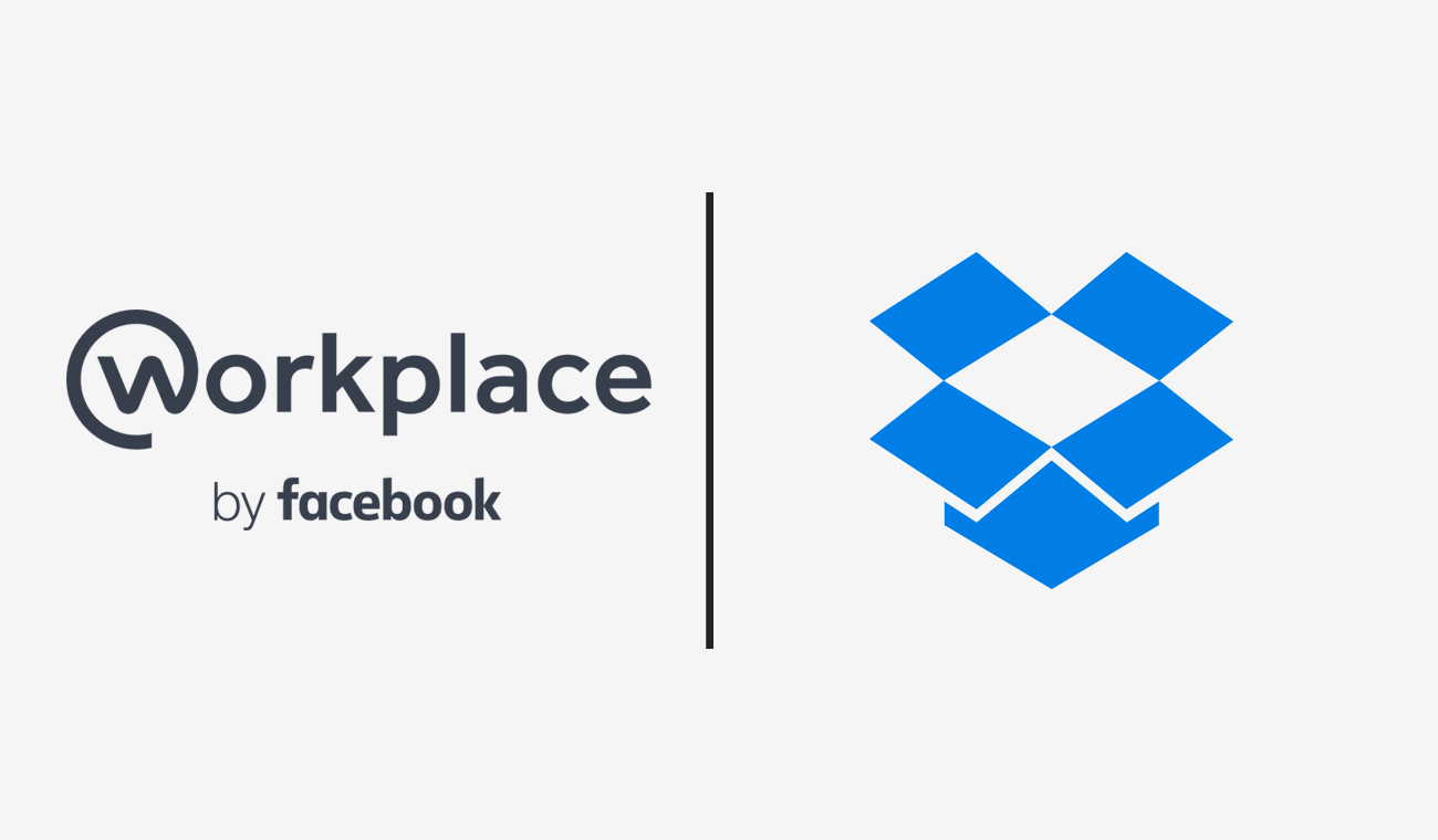 Workplace by Facebook and Dropbox logos