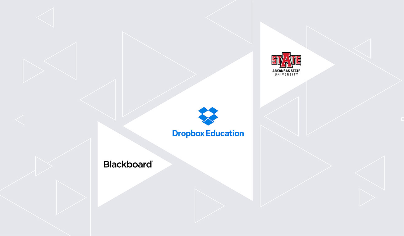Blackboard, Dropbox Education, and Arkansas State University logos