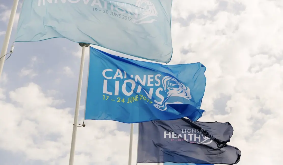 Photo of flags at Cannes Lions festival