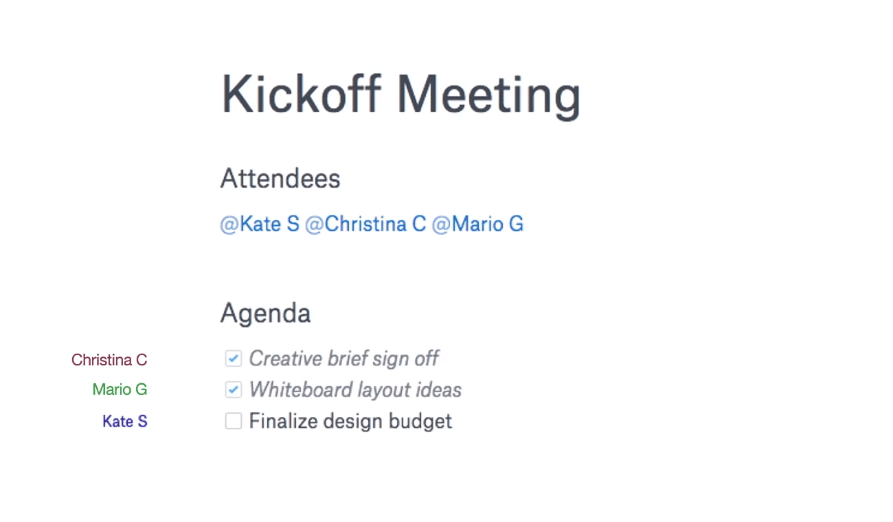 Meeting notes from Dropbox Paper