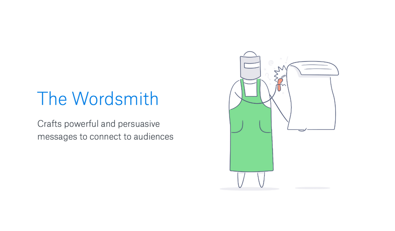 Illustration of wordsmith for effective collaboration post