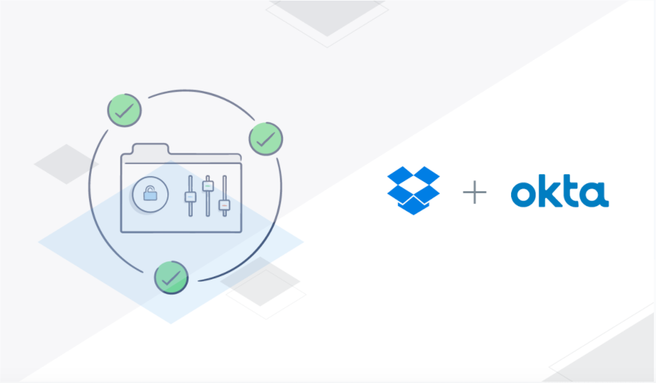 Illustration for Dropbox and Okta integration story