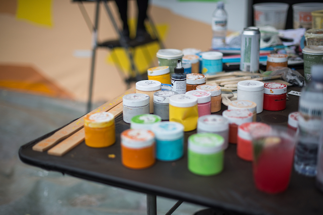 Photo of paints used by Shelby & Sandy at Outside Lands