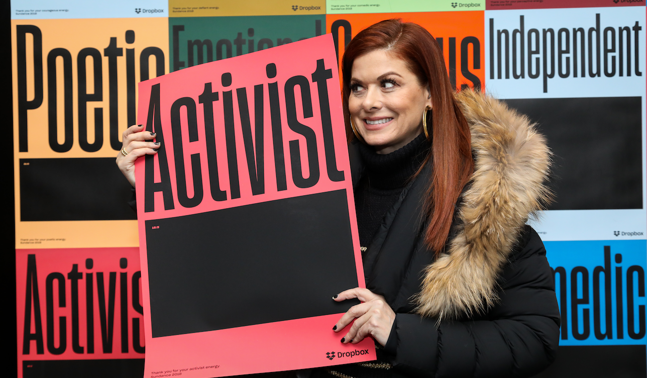 Actress Debra Messing at the IndieWire Studio presented by Dropbox