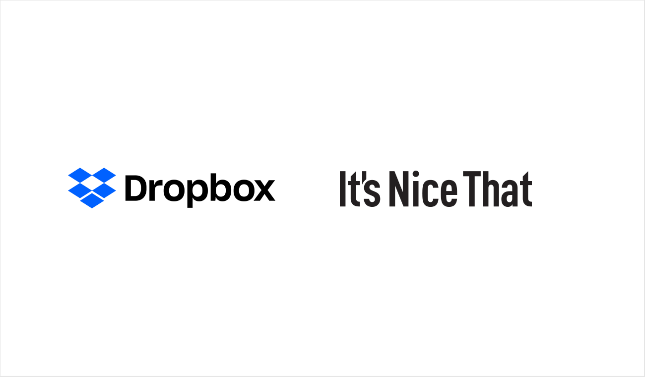 Logos for Dropbox and It's Nice That partnership