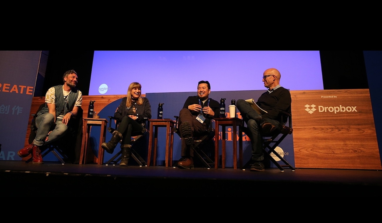 Justin Lin, Catherine Hardwicke, and Taika Waititi with moderator John Horn