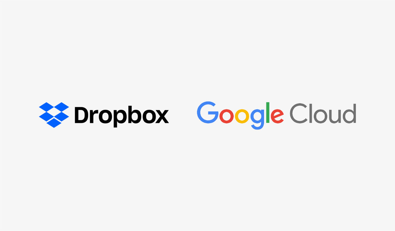 Dropbox and Google Cloud logos