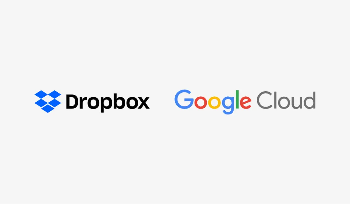 Dropbox and Google Cloud logos