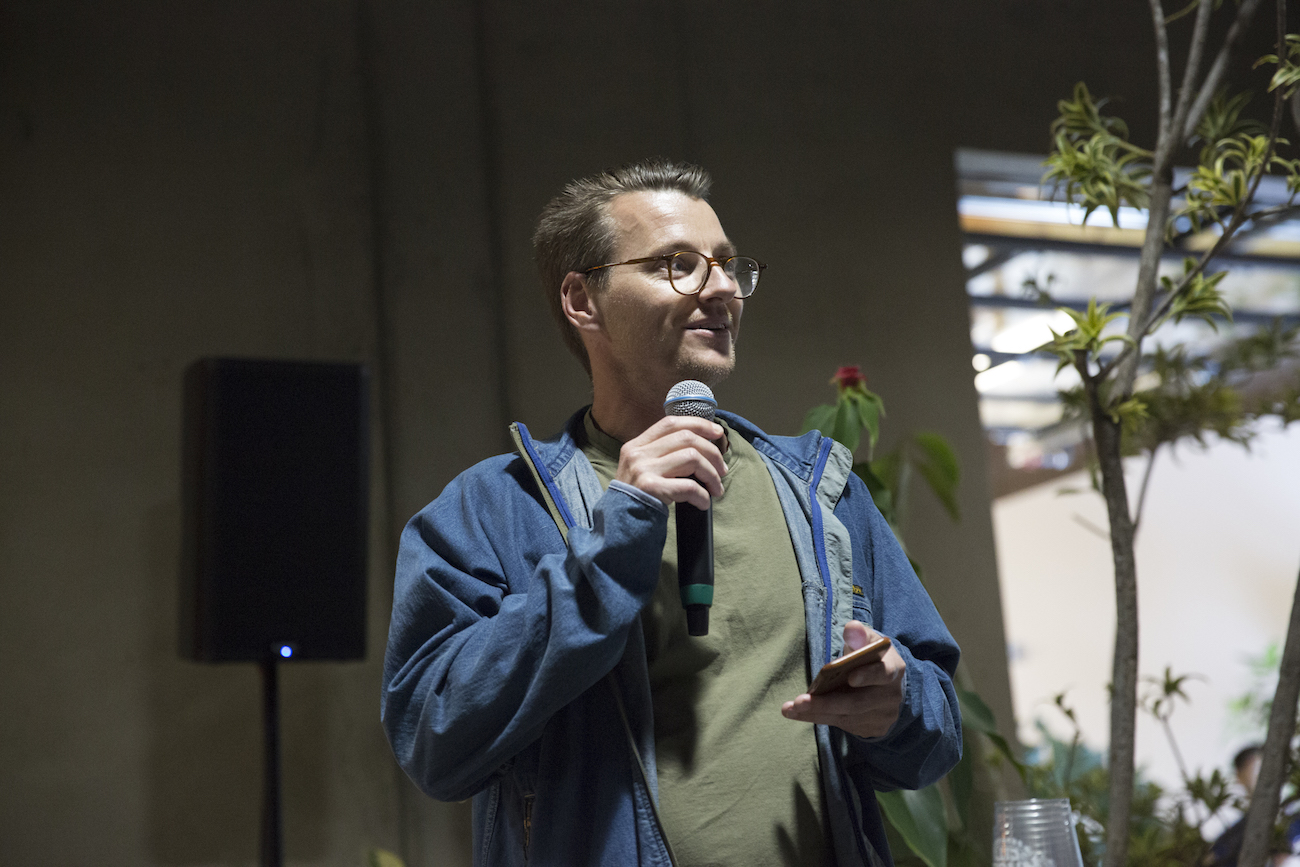 Photo of Nathan McLay at launch event for the Future Classic x Dropbox Studio