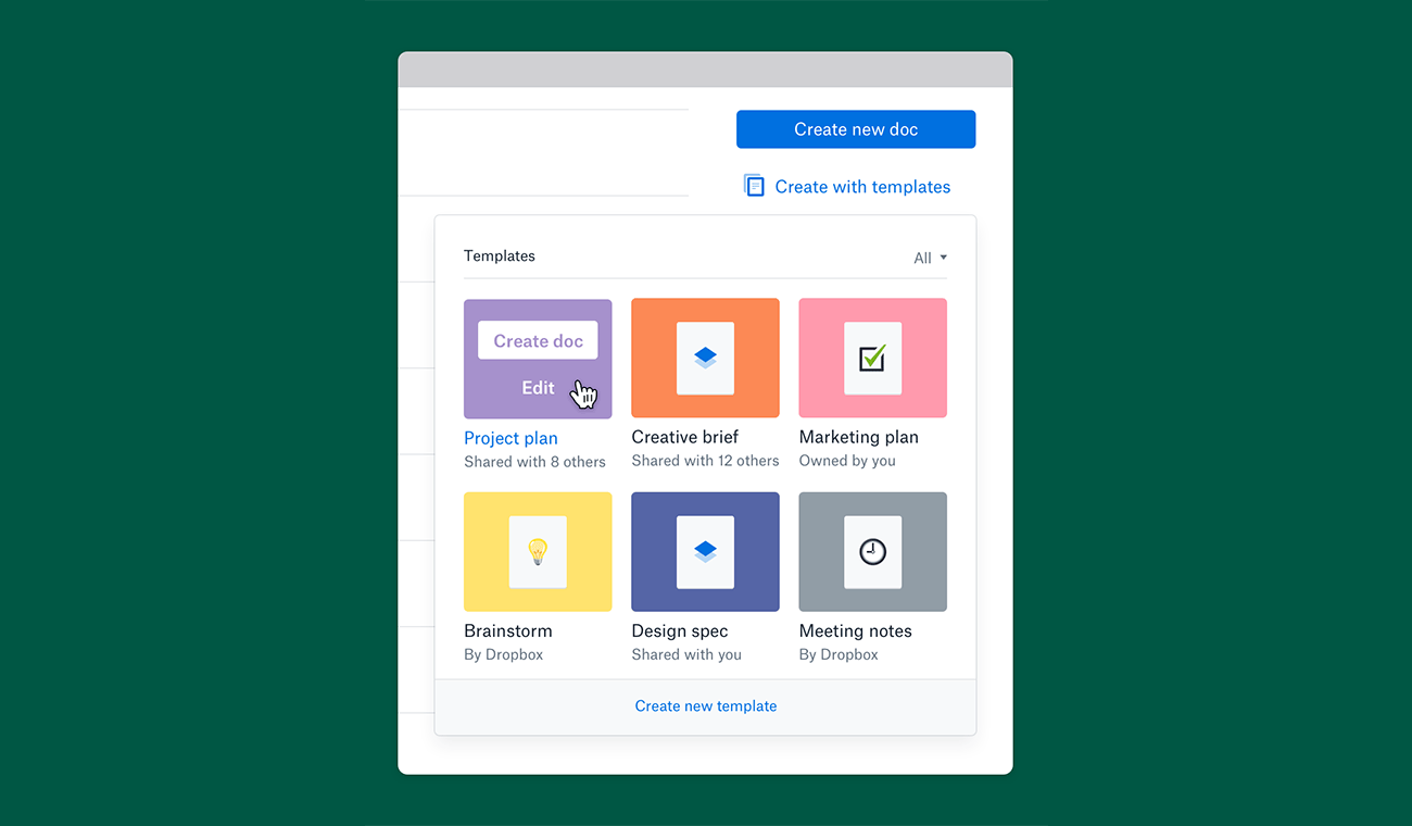 Save time and effort by creating your own Dropbox Paper templates