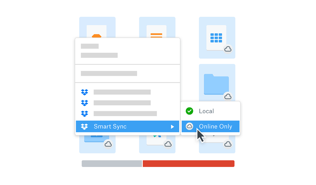 Illustration showing Dropbox Smart Sync