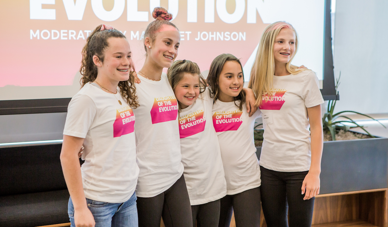 Photo of the daughters at the Daughters of the Evolution panel at Dropbox