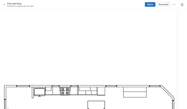 Animated screenshot of DWG preview in Dropbox
