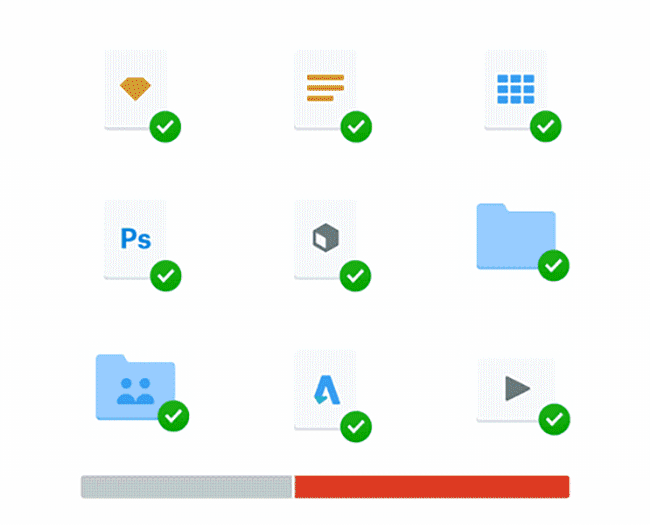 Animated screenshot of Dropbox Smart Sync