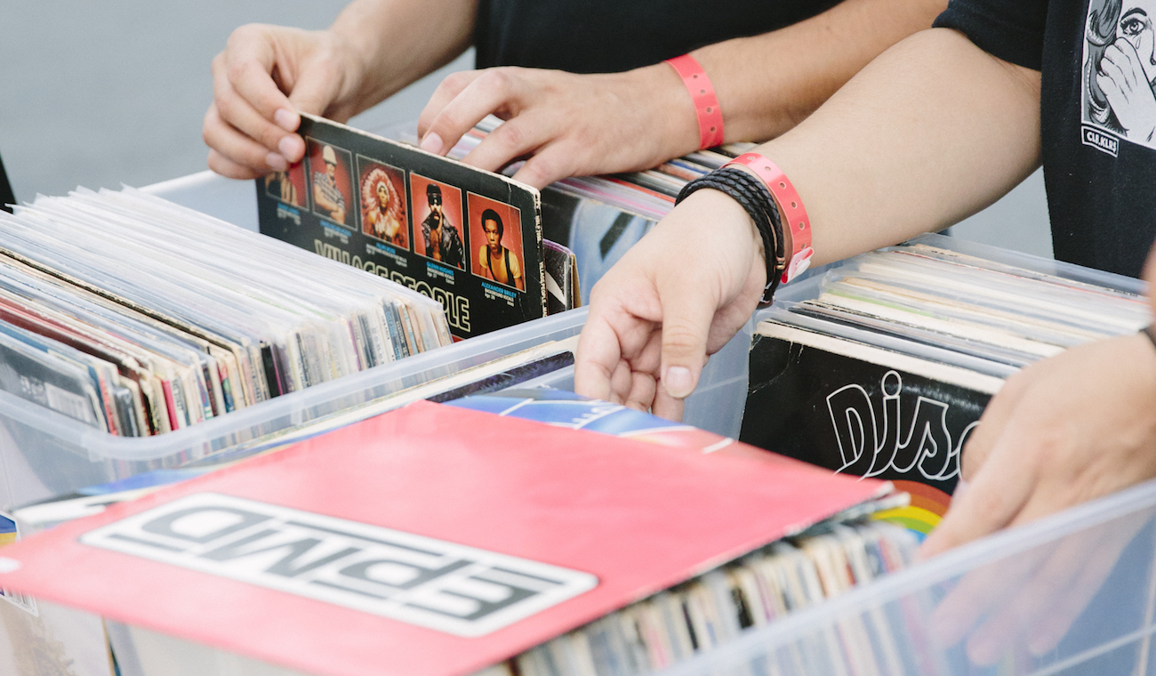Record shoppers at Future Classic's Vinyl Fair