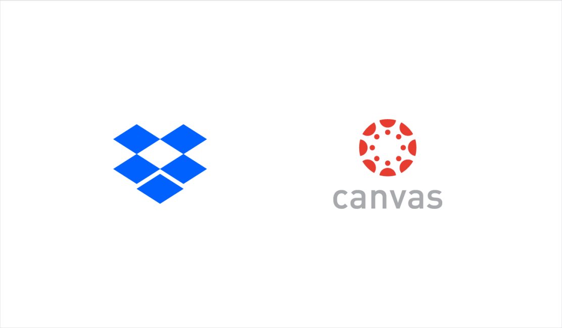 Dropbox and Canvas logos