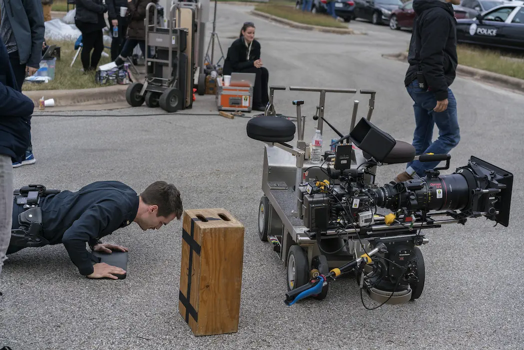 Jim Cummings on the set of Thunder Road