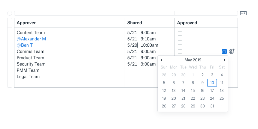 Screenshot showing task assignment feature in Dropbox Paper