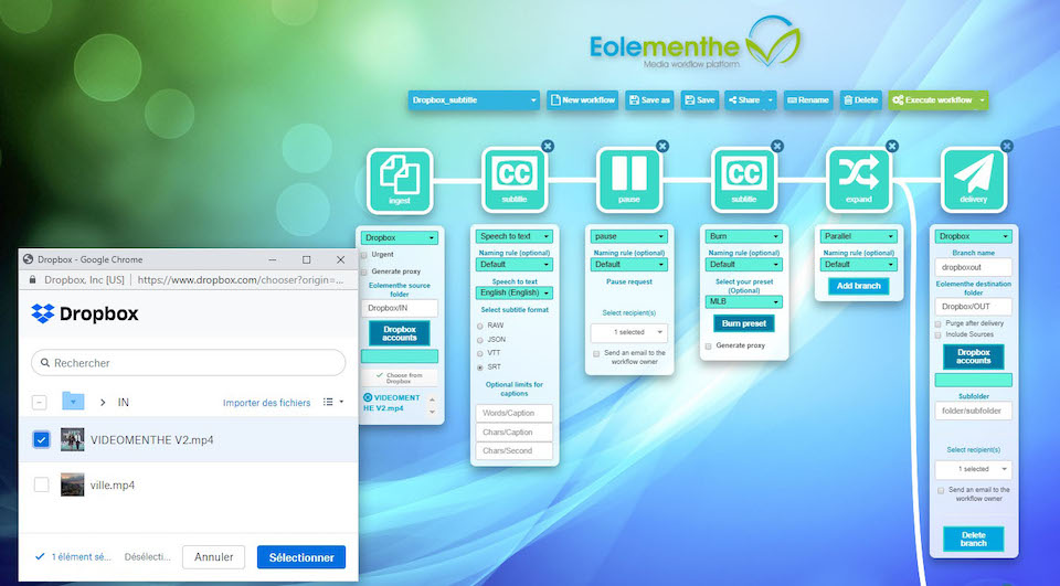 Screenshot of the Eolementhe integration by Videomenthe