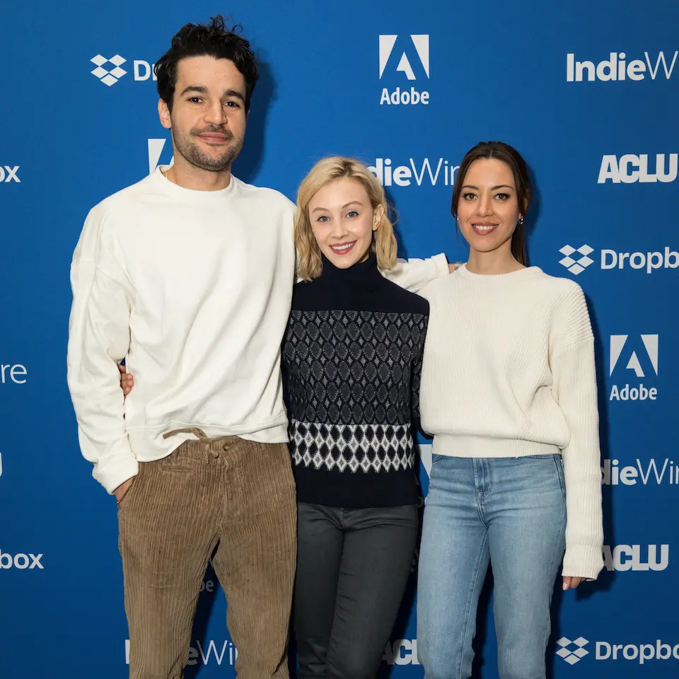 Christopher Abbott, Sarah Gadon, and Aubrey Plaza at the IndieWire Sundance Studio (photo by Anna Pocaro for IndieWire)