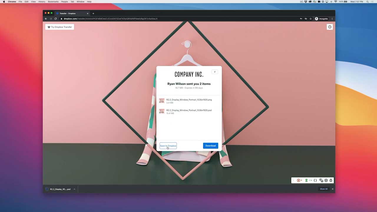 Simplify file delivery with Dropbox Transfer for Adobe Creative Cloud