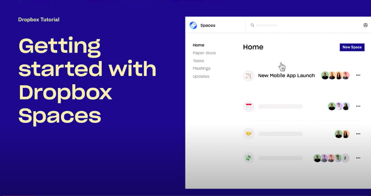 Video on how to get started using Dropbox Spaces