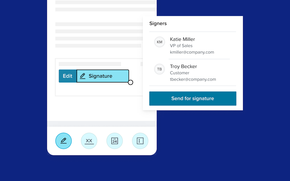 Screenshot showing the HelloSign mobile app