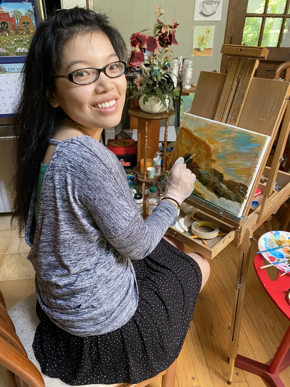 Photo of Li Jin painting