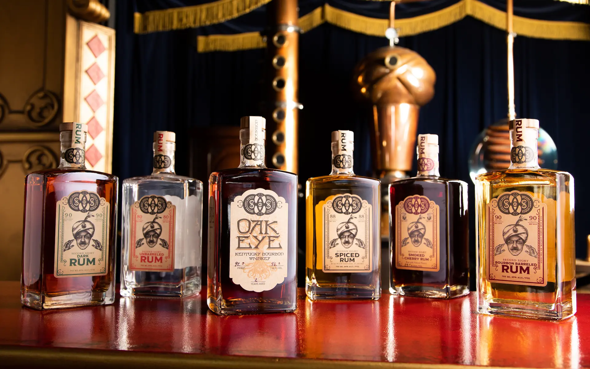 The distillery started with a white rum and then a spiced rum before introducing its flagship Oak Eye Bourbon to the lineup. (Image courtesy of Second Sight Spirts)