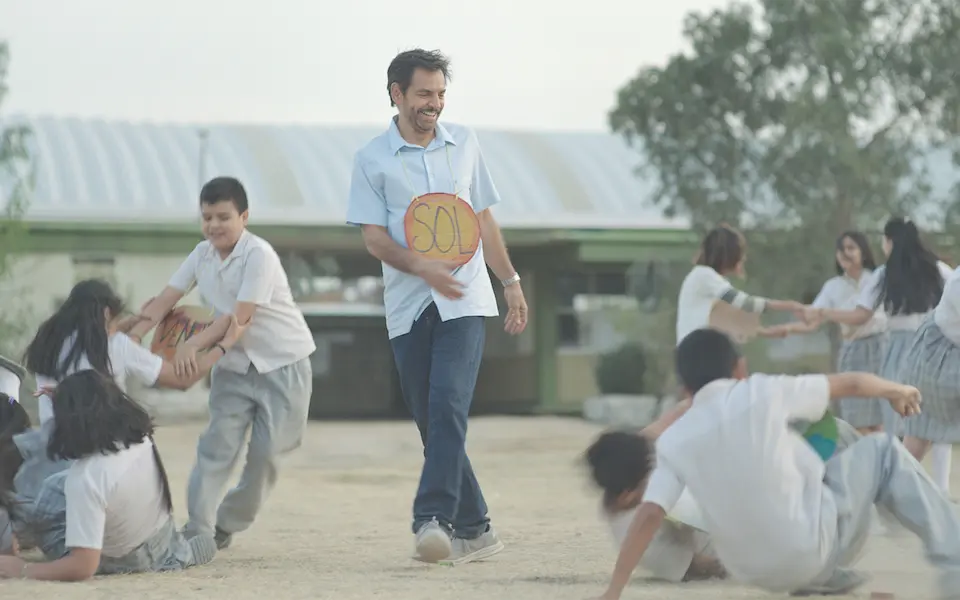 Eugenio Derbez appears in a still from Radical. Courtesy of Sundance Institute | photo by Mateo Londono