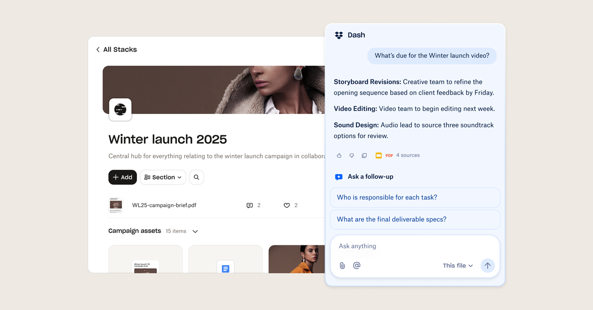Fall 2025 launch: Attempt the brand new Dropbox Sprint, your context-aware AI teammate