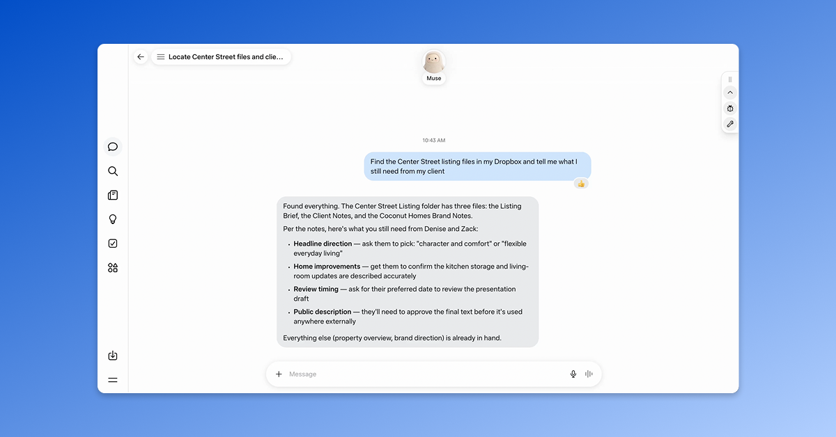 Put your Dropbox challenge context to work with Muse, from Meta
