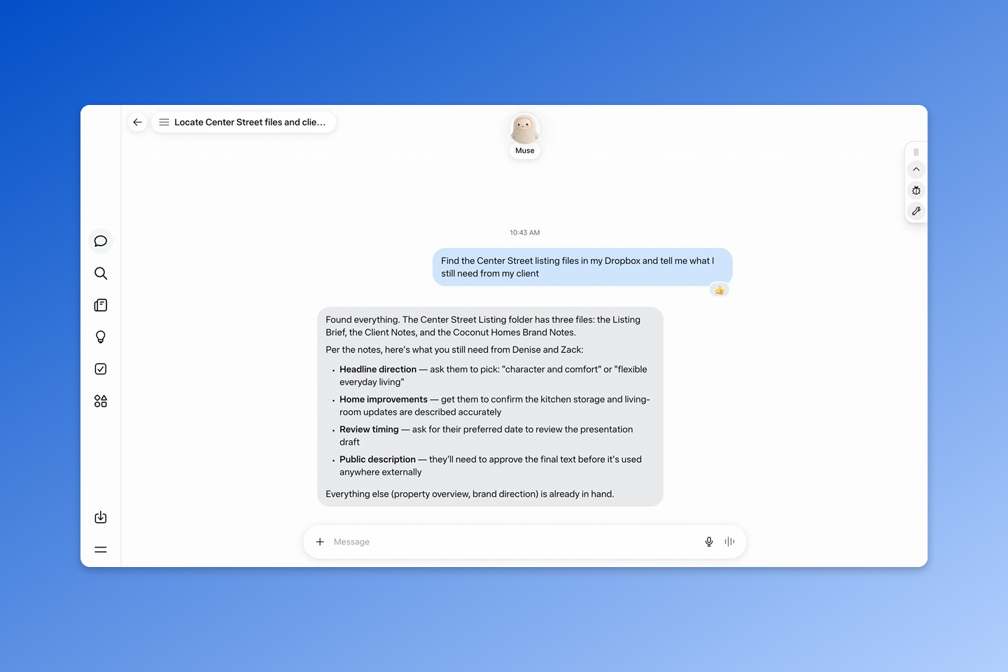 Put your Dropbox project context to work with Muse, from Meta